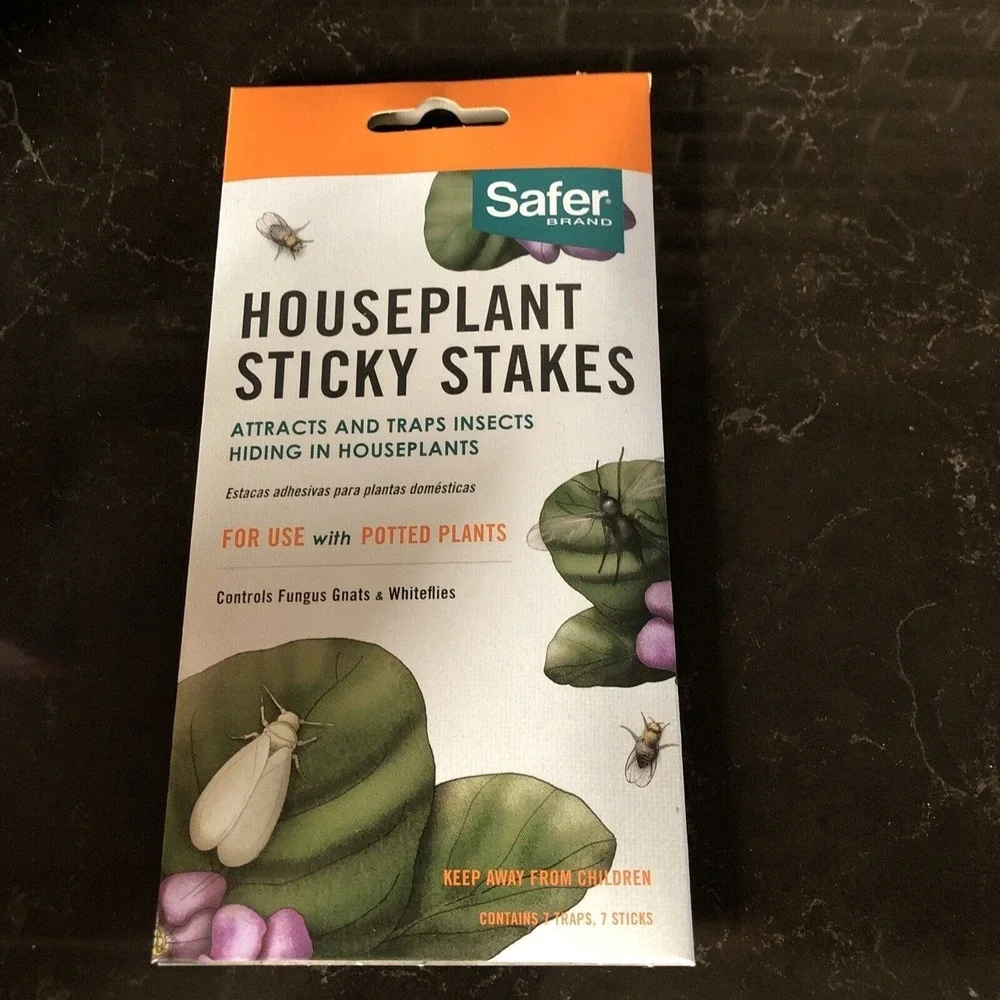 Safer Brand House Plant Sticky Houseplant Stakes 1 Pack of 7 Traps‎ Insects Bugs